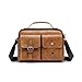 Atgbiem Sacoche Homme bandouliere Rétro Petit Sacs à Main Homme Sac Crossbody Business Sacoche Travail Homme Plusieurs Poches Sac Homme Brun