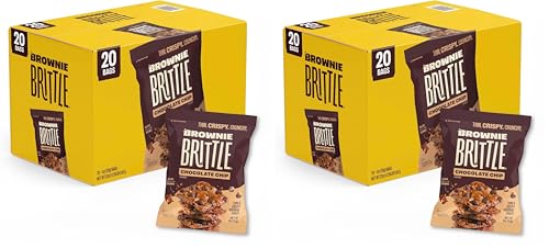 Brownie Brittle – Original Chocolate Chip Thin and Crispy Sweet Snacks (1 oz), Rich Gourmet Brownie Bites Dessert, (Pack of 40)