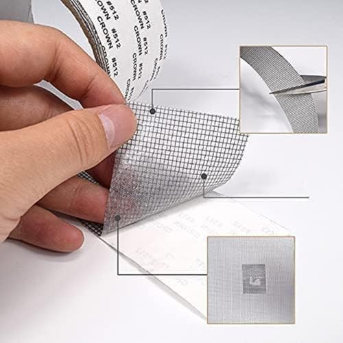 Image of Waterproof adhesive mesh tape for repairing window screens, doors, mosquito nets-strong, flexible mesh patch to fix holes and tears.