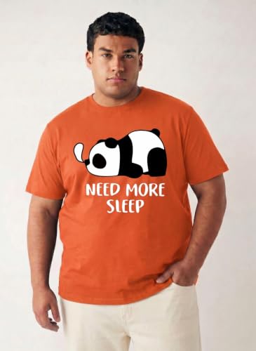 Image of Toodlegram Men's Plus Size Graphic Printed Cotton T-Shirt Casual Round Neck Regular Fit