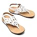 Athlefit White Sandals Women Comfortable Orthopedic Arch Support Sandals Wide Width Beach Casual Orthotic Flat Sandals Size 7.5