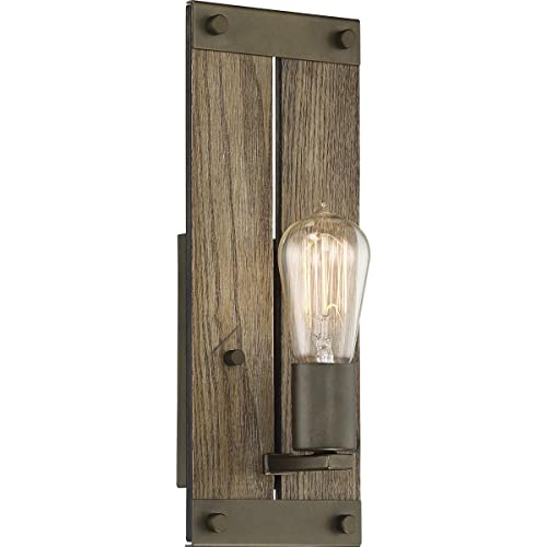 Image of Nuvo 60 /6427 Winchester 1-Light Wall Sconce, Bronze & Aged-Wood Finish