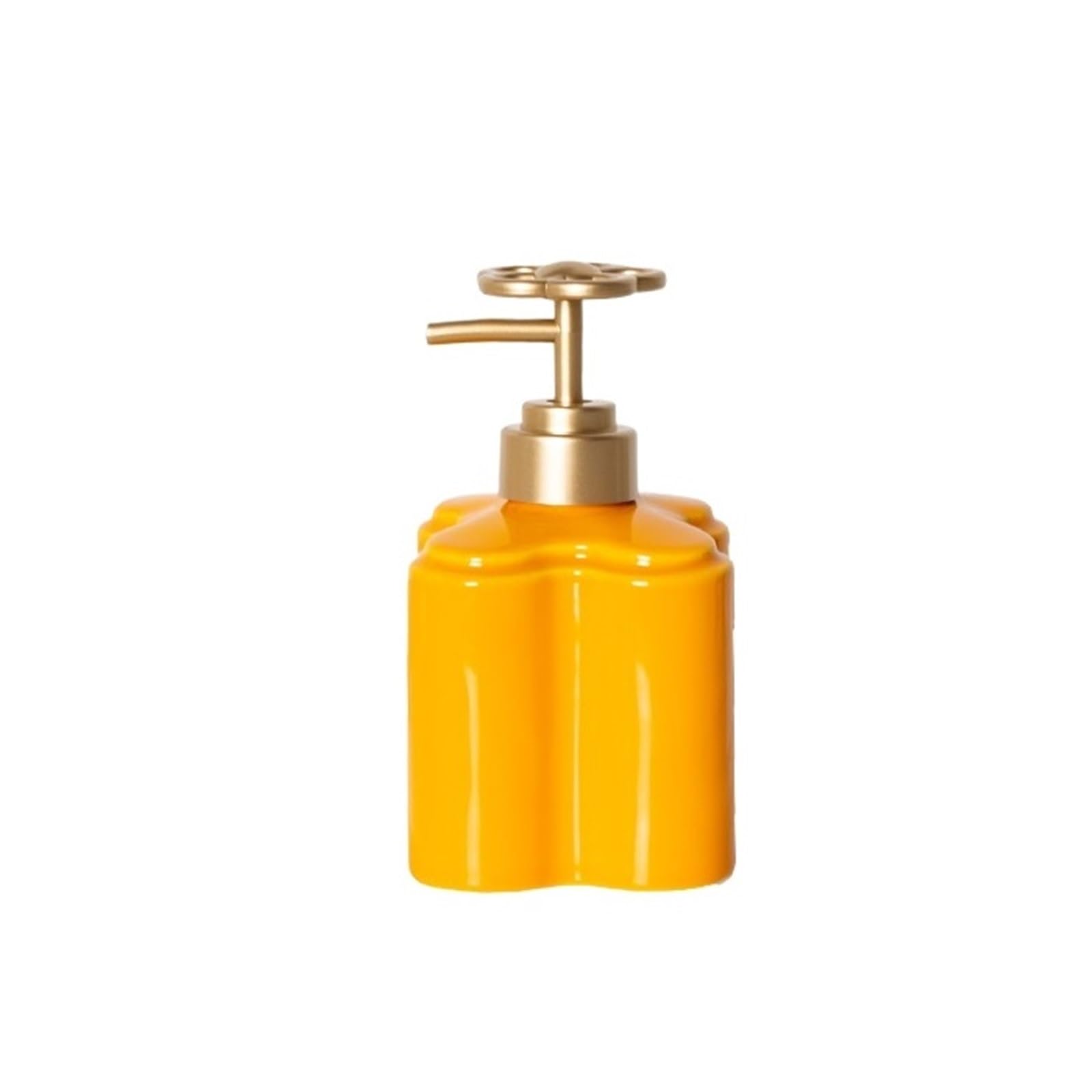 Soap Dispenser 300ml Shampoo Push Bottle High-end Hotel Bathroom Decoration Countertop Soap Dispenser(Yellow)