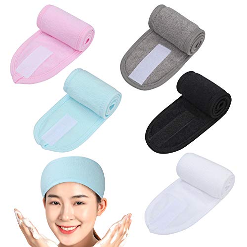 Fuystiulyo Spa Headband Makeup Headband, Facial Shower Bath Yoga Sport Headband, Headband for Washing Face, Face Wash Headband Terry Cloth Headbands for Women Girls (Color A)