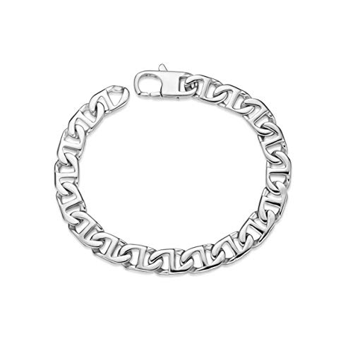 Stainless Steel Mariner Bracelet 9 Inch Link Chain Lobster Claw by Lavari Jewelers