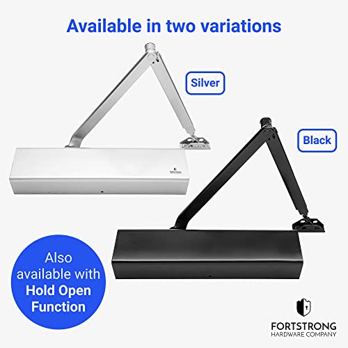 Commercial Door Closer Fs-8400B Heavy Duty Adjustable Grade 1 Standard Automatic Door Closing Hinge - Ada Compliant Ul & Cul Ul10C Listed - Aluminium Finish - High Traffic (Black) #TOP6