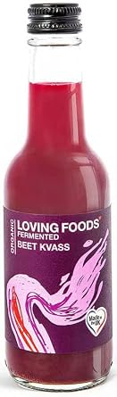 Loving Foods *Organic & Made in the UK* Beet Kvass 250ml Raw, Unpasteurised & Bursting with Beneficial Live Bacteria 1 x Bottle