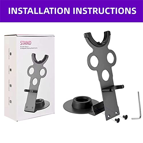 I'SMARTMOON Hair Dryer Holder for Dyson Supersonic, Aluminum Alloy Bracket Power Plug Holder, Bathroom Organizer for Dyson Supersonic hairdryer Care Tools