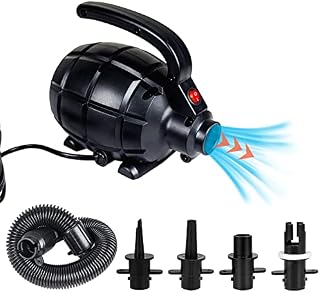 Electric Air Pump High Power Electric Air Pump 600W Portable Inflator Pump Air Compressor Pump Quick- Fill Inflator for Air Bed Mattress Paddling Pool,Inflator Deflator with 4 Sizes Nozzle UK plug