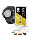 iDaPro [4Pcs Protection d'Ecran pour Garmin Swim 2 Swimming+[4Pcs] Bouchons anti poussière silicone,Verre Trempé,Dureté 9H,Anti rayure,Sans Bulle,Anti empreinte,Installation Facile