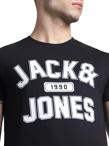 Image of Jack&Jones Men's Cotton Logo Print Slim Fit T-Shirt