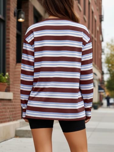 Image of Trendy Queen Womens Oversized Long Sleeve Shirts Fall Tops 2026 Basic Tees