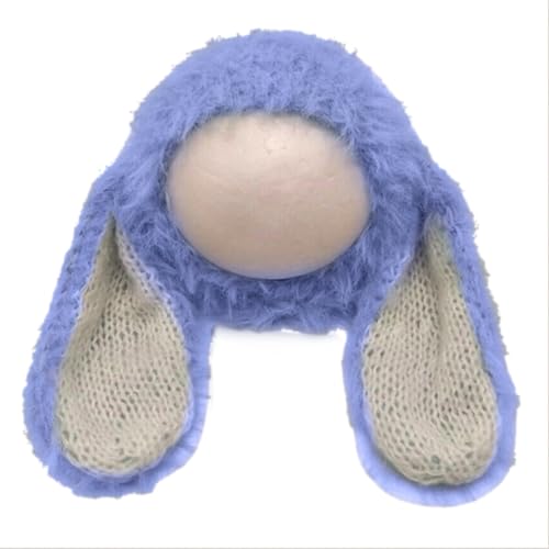 Image of BabyMoon Knit Big Rabbit Ears Baby Kids Cap Hat | Baby Photoshoot Props | 0 to 2 Months |