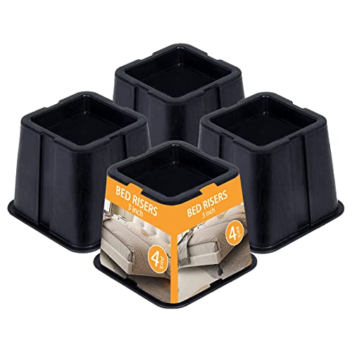 Ipetrk Bed Risers 3 Inch, Furniture Risers Heavy Duty For Desk, Couch, Sofa, Table, Chair, Bed Legs Riser Stand Lifts Up To 2000 Lbs Load Capacity, Set Of 4 #TOP30