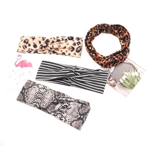 Image of DRESHOW 8 Pack Headbands for Women Yoga Knotted Headbands Elastic Criss Cross Hair Accessories Sports Head Wrap Non Slip