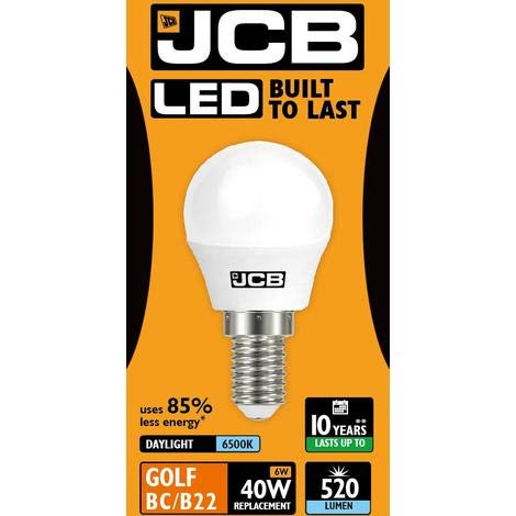 10 x Bulbs 6 W ES SES E14 Ball Golf Opal 520 lm 6500 k Daylight (JCB s10972)