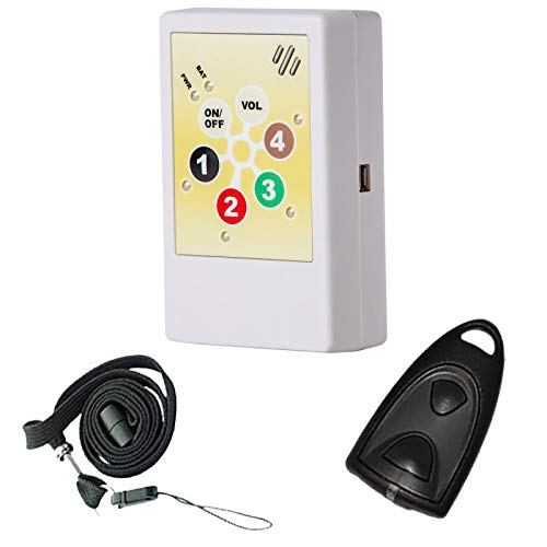 Helpline 2.0: Tragbarer Hausnotruf mit Notruf Sender für die häusliche Pflege, Pflegeruf Set mit Halsbandsender