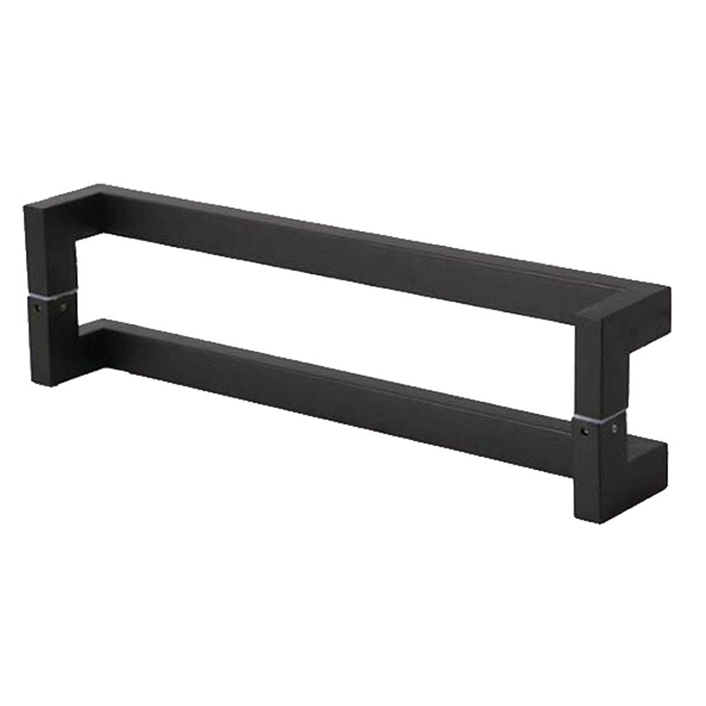 Gthtuhfd Black Stainless Steel Push Pull Door Handle Back To Back For Glass Doors Double Side Door Handle,-Hole Pitch 15.7 In