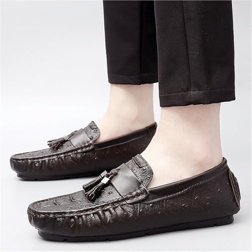 Mens Party Loafers Shoes Faux Leather Outdoor Business Round Toe Office Non Slip Rubber Sole Low Top Shoe Slip-on2