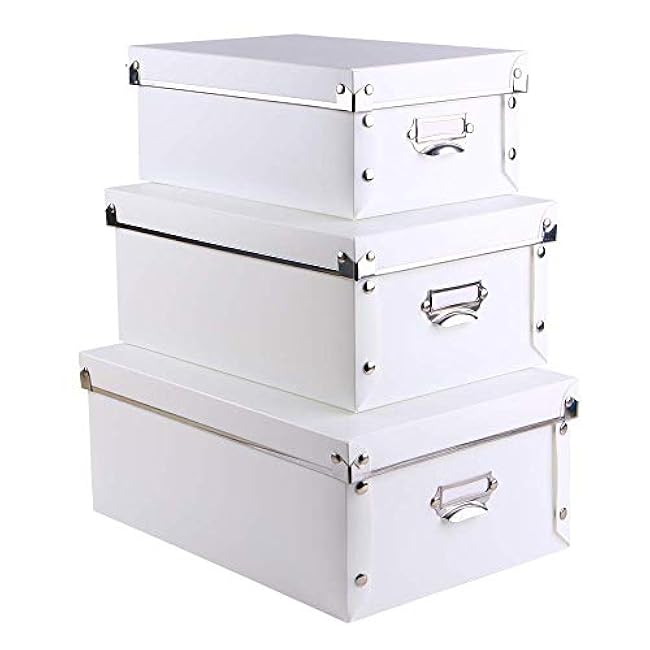 SEEKIND Decorative Storage Boxes with Lids,Water-Proof Storage Bins for Shoes,Clothes,Office ¡