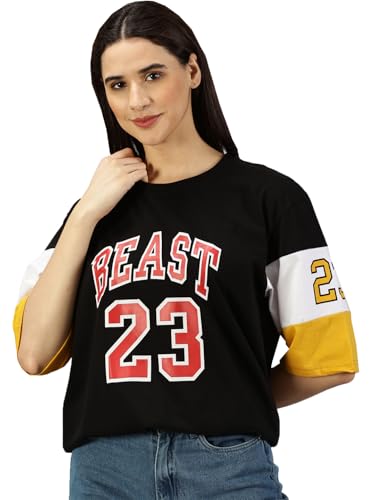 Image of RodZen Women's Cotton Loose Fit Oversized Printed T-Shirt