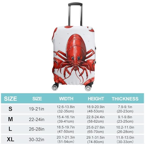 Red Lobster Print Luggage Cover, Elastic Luggage Protector Fits 19-32in Suitcases, Washable & Anti-Scratch Suitcase Cover for Men Women XL2