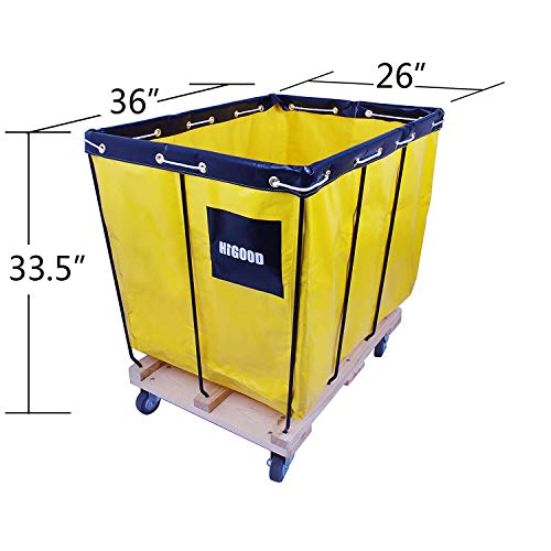 Higood Basket Trucks,Service Carts Yellow 12 Bushel Knock Down Truck,Carts, 15.0 Cu. Ft, 600 Lb, 36" L X 26" W X 34" H Capacity #TOP1