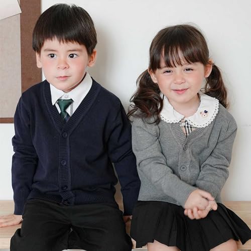Girls Boys Cardigan Sweater Toddler Kids Casual V Neck Lightweight Button Down Uniform Sweaters Teen Oversized Outerwear Coat2