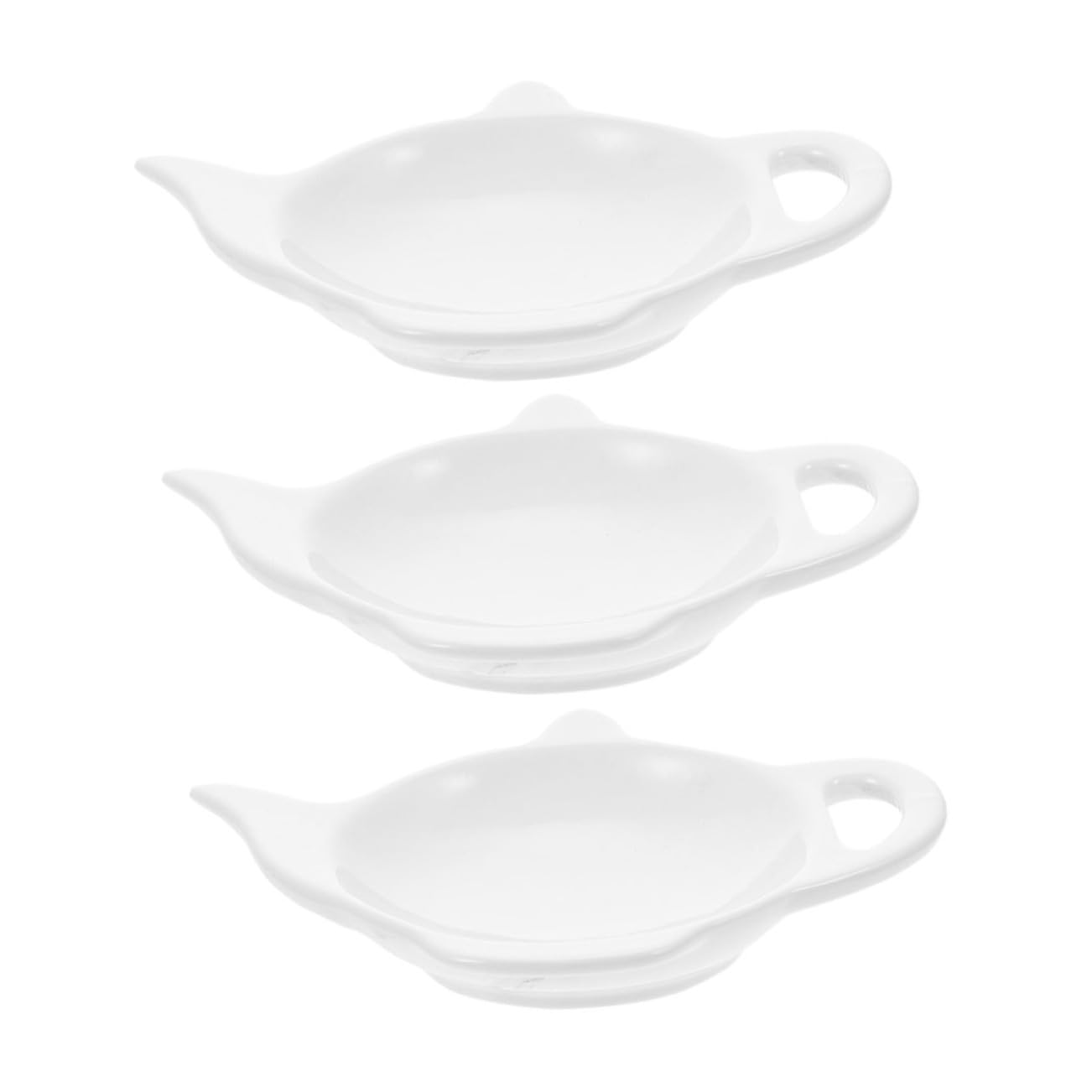 CIYODO Logo Teapot Shaped Tea Bag Coasters Set Snack Dish Ceramic Condiment Cups Tea Tray Holder