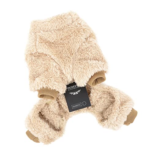 PAIDEFUL Hundepullover Französische Bulldogge Kleine Hunde Warmer Hund Jumper Mädchen Jungen Chihuahua Kleidung Plüsch Pullover Winterkleidung für Welpen Haustiere Katze Herbst Kaltes Wetter Braun M