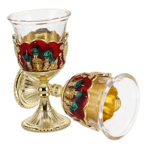TOPPERFUN 2pièces Petite Tasse à Boisson Réutilisable Métal Style Vintage Pour Thé Ou Liqueur Décorative Et Facile à Nettoyer