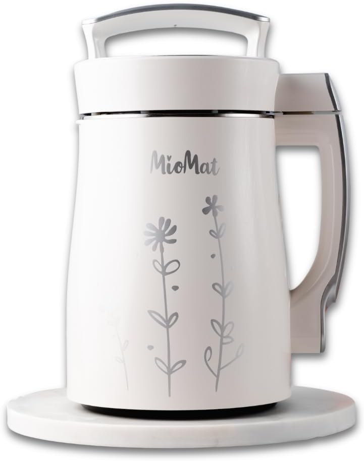 MioMat - Complete Plant-Based Milk Maker – Creamiest Milk for Coffee – Makes Soy, Oat, Nut & Seed Milk – 40oz Capacity – No Additives – Also Makes Soups, Smoothies & Porridges