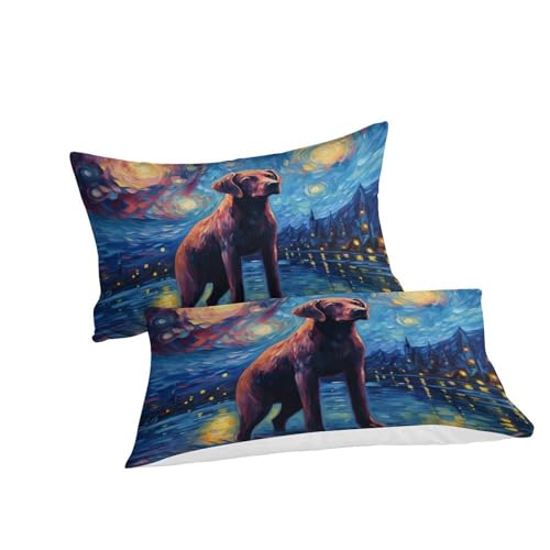 Housse de couette labrador imprimée 3D en microfibre respirante 140x200cm - 3