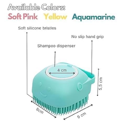 Image of Pack Of 2 Silicone Exfoliating Brushes,Body Scrubber with Soap Dispenser Brush,Bath Loofah for Babies,Soft Body Exfoliator,Non-Toxic Bath Brushes