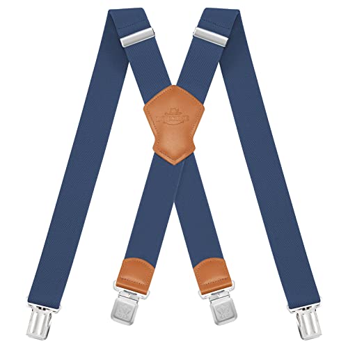Dresime Hosenträger für Herren mit 4 starken Clips 4cm breit, X Form elastisch einstellbar Länge für Männer und Damen Overalls Jeans, Arbeitshosen, Jumpsuits, Motorradhosen, etc.