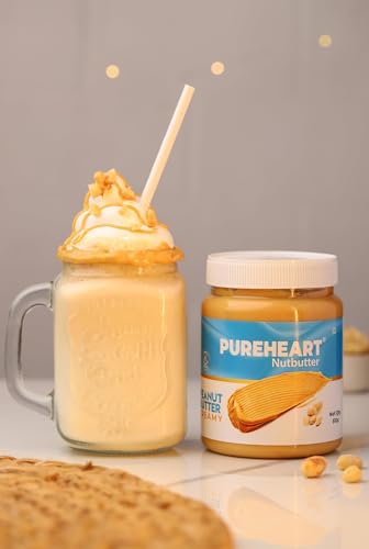 Image of Pureheart Nutbutter Creamy Peanut Butter 510 gm | Natural & Premium Roasted Peanuts | High Protein, Rich in Fiber | Zero Trans Fats | for Tasty Breakfast & Post Workout Protein Snack