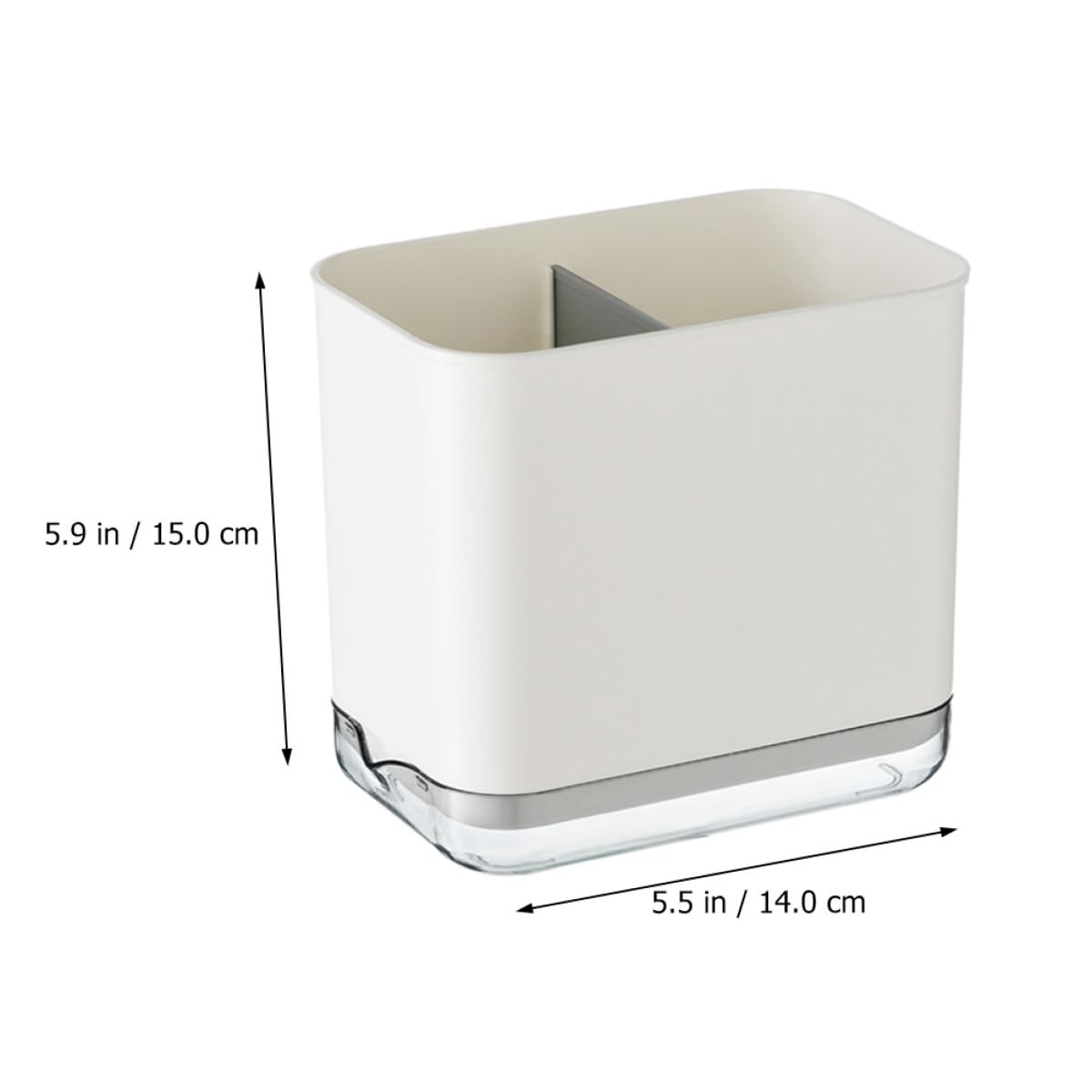 CANIGHT Organizer per Utensili da Cucina Multifunzionale Bianco, Porta Bacchette da Banco Scomparti e Scolapiatti, Portaposate Compatto per Cucchiai, Forchette e Bacchette, per Cucina