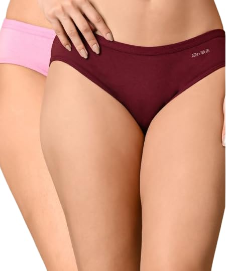 aillin wolfi Women's Bikini Panties, Multicolour Panty, Comfortable Mid-Rise Underwear | Plain Panty |Pack of 2 (Colors May Vary)-picture-49