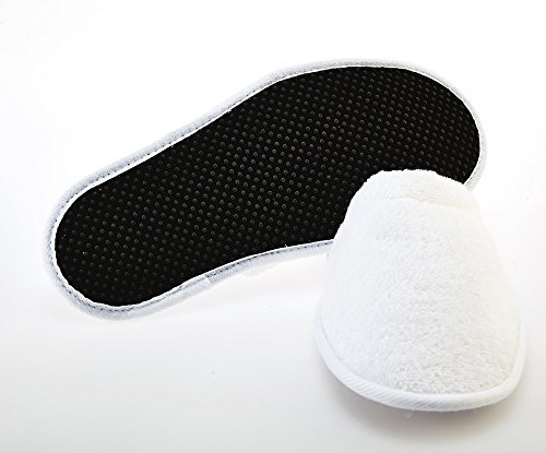 Arus Womens Turkish Terry Cotton Cloth Spa Slippers One Size Fits Most, White, 6-9.5 Wide Women2