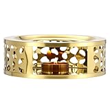 QWORK Tea Kettle Warmer, Brushed Stainless Steel Tea Kettle, Hollow Frame, with Tea Candle Holder, Fits Most...