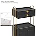 Belandi Salon Trolley Cart with Lockable Wheels, Salon Station Cabinet with Drawer & Cabinet for Hair Stylist Makeup Tool Organizer for Beauty Spa Barbershop (Black&Gold)