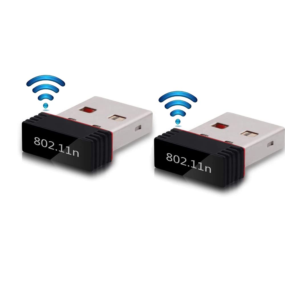 Red Champion 950Mbps Portable High Speed Long Range Nano Wi-Fi Dongle, Receiver 802.11B/G/N 2.0 Wireless Wi Fi 2.4GHz Wireless LAN Network Card External for PC Desktop Laptop USB Adapter Pack of-2