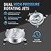 RAYNEL 14'' Pressure Washer Surface Cleaner with 4 Wheels, Stainless Steel Housing, 1/4