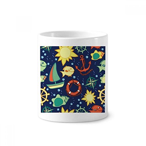Cadeau original : pot en céramique design poisson et bateau pour bureau et salle de bain