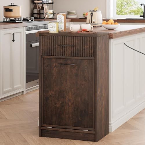 Gabinete para basura Garvee de madera 10 galones miniatura 3