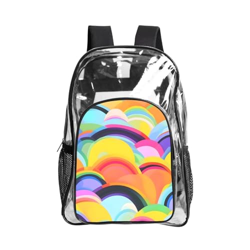Sac à livres transparent arc-en-ciel résistant pour la plage