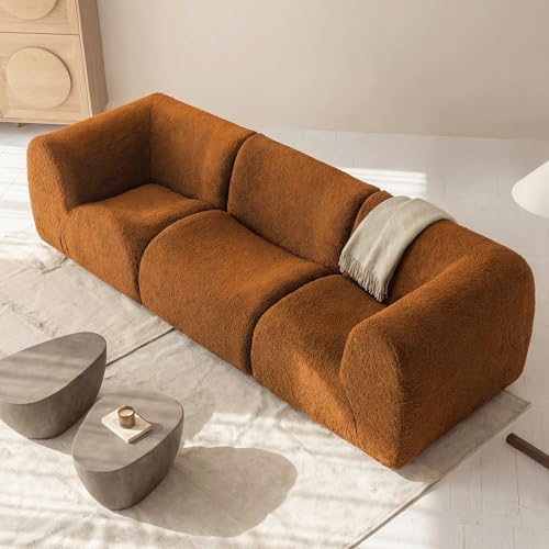 110" Sherpa Modular Sofa, Deep Seat, Brown