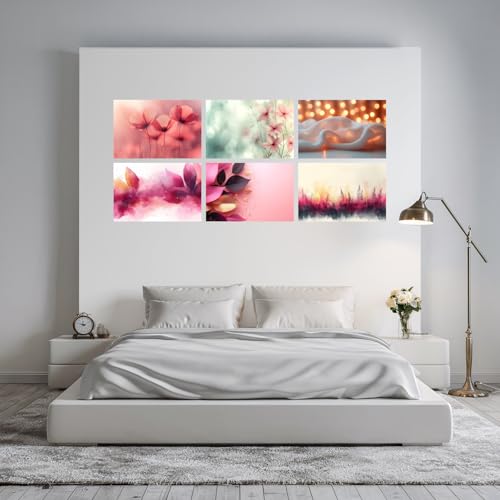 Image of SiddArtify Floral Wall Art Prints Set - Botanical Flower Poster Decor for Living Room Bedroom Office - 12x18 inch Sticker Pack of 6