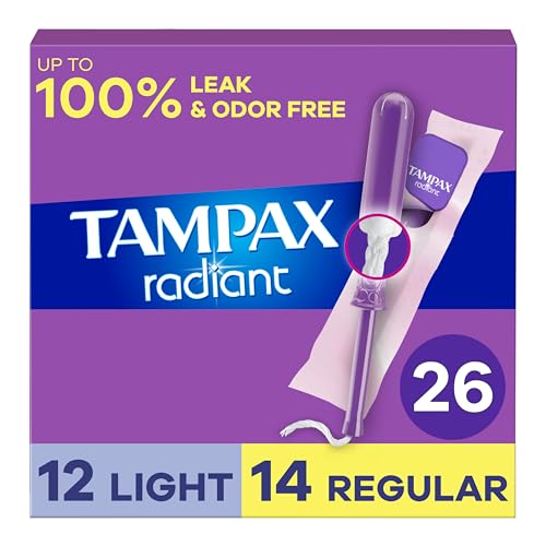 Tampax, Tampones radiantes, aplicador de plástico, DuoPack, absorción ligera/regular, 26 unidades