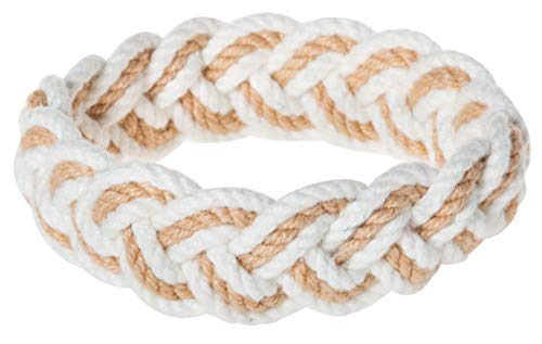 World End Imports Cotton Sailor Knot Bracelet (Hemp & White) #TOP4